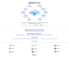 Detalj naslovnice višejezičnog portala Wikinewsa
