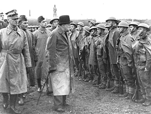 British Prime Minister Winston Churchill reviewing Polish troops in England, 1943. Winston Churchill reviewing Polish troops in England.PNG