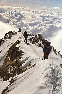 1988 Woodswomen Denali Climb on the west buttress of Mount McKinley, AK. Climb guided by Denise Mitten and Kathy Phibbs. Photo by Denise Mitten. Woodswomen Denali Expedition.jpg