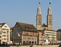 Zürich - Limmatquai - Zunfthaus zum Rüden - Zimmerleuten (Renovation) - Grossmünster - Wühre IMG 6255 ShiftN.jpg