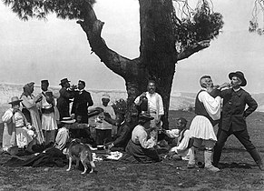 Frederic Boissonnas drinking wine at Zemeno, a village of Corinthia, circa 1903.