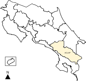 Ubicación del área en Costa Rica.