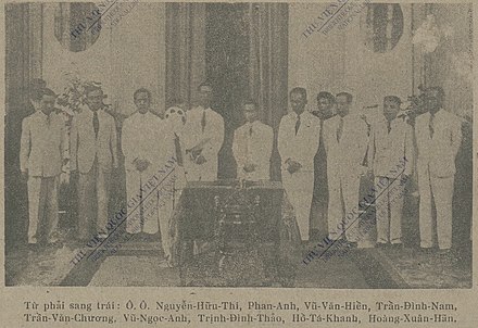 Trần Trọng Kim and other ministers in the Vietnamese imperial cabinet.