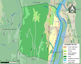 Kolorowa mapa przedstawiająca użytkowanie gruntów.