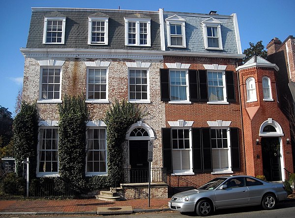 One of Fortas's former residences (left) in Georgetown, Washington, D.C.