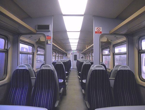 The interior of a Northern Rail Class 155