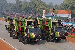 15 Metre Sarvatra Bridging System passes through the Rajpath during the full dress rehearsal for the Republic Day Parade-2013, in New Delhi on January 23, 2013.jpg