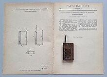 PATENT DOCUMENT, 1878. No 2191 -- Class 44.HANNOVERSCHE GUMMI-KAMM-COMPAGNIE IN HANNOVER. Matchbox. 1878-01-03 Patentschrift 2191 Klasse 44 Hannoversche Gummi-Kamm-Compagnie in Hannover, Streichholzbuchse.jpg