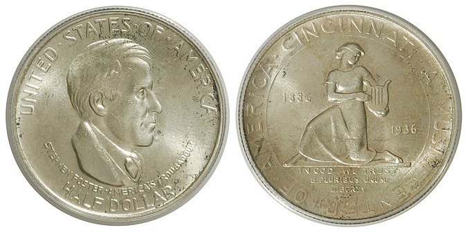 The Cincinnati Musical Center half dollar, Melish's other coin 1936 50C Cincinnati.jpg