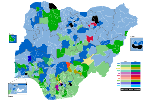 2019 Nigeria Dpr pemilu, kursi berubah.svg