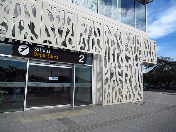 Terrace of the airport with departure entrance