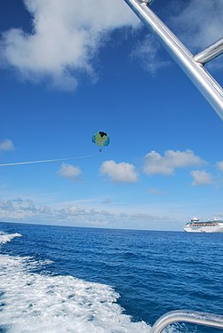 Parasailing in the Caribbean