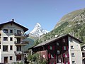Der Berg vom Ort Zermatt aus gesehen