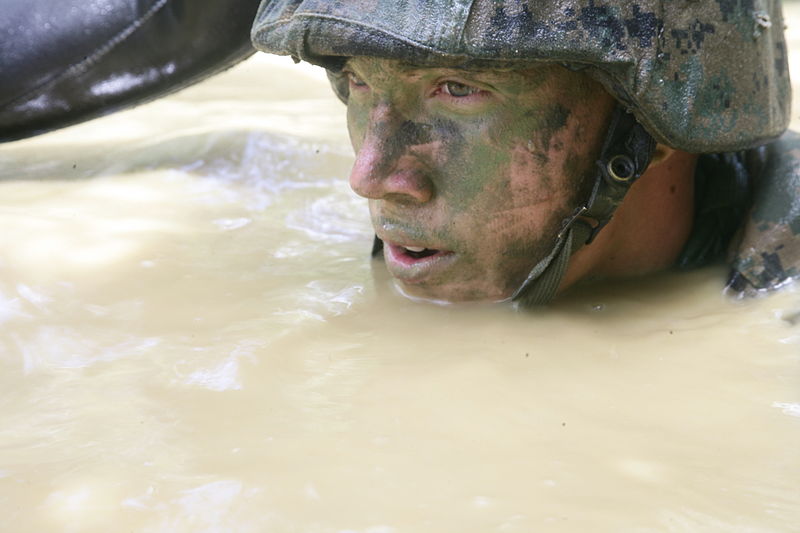 File:A U.S. Marine is pushed under the water of the pond obstacle at Camp Gonsalves, Okinawa, Japan, Aug. 21, 2009 090821-M-JL652-124.jpg