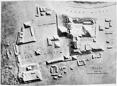Copan. Plan of the principal ruined structures.