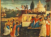 Angelico, predella dei santi cosma e damiano da pala di san marco, salvataggio.jpg