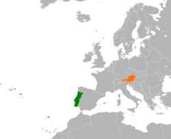 Lage von Portugal und Österreich