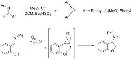 Aziridination with the Johnson-Corey-Chaykovsky reaction AziridinationCCR.png