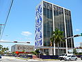 The Bacardi Building on NE 21 St and Biscayne Blvd, is a landmark building in Edgewater, built in the MiMo style