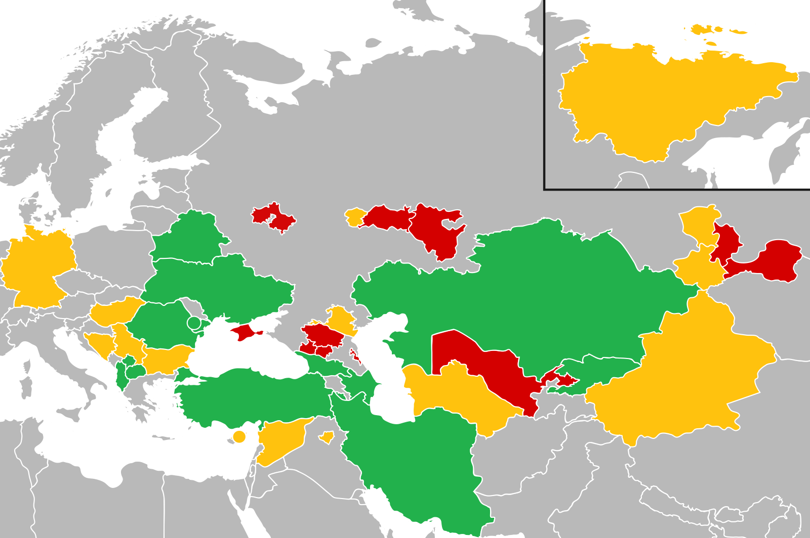 Карта тюркских стран