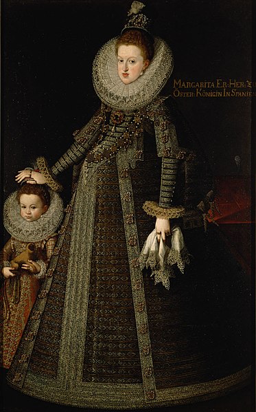Juan Pantoja de la Cruz, Margaret of Austria, Queen of Spain wearing the pearl (c. 1606)