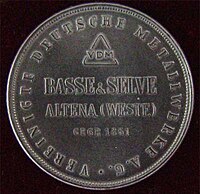 Médaille Basse & Selve, verso.