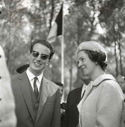 Baudouin I and his wife, Fabiola de Mora y Aragón, during a 1964 visit to Israel