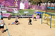 Deutsch: Beachhandball bei den Olympischen Jugendspielen 2018; Tag 3, 9. Oktober 2018; Jungs, Vorrunde, Gruppe A - Ungarn-Thailand 2:1 English: Beach handball at the 2018 Summer Youth Olympics at 9 October 2018 – Girls Preliminary Round Group A‎ – Hungary-Thailand 2:1