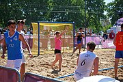 Deutsch: Beachhandball bei den Olympischen Jugendspielen 2018 in Buenos Aires; Tag 7, 13. Oktober 2018; Jungen, Halbfinale – Spanien-Kroatien 2:1 English: Beach handball at the 2018 Summer Youth Olympics in Buenos Aires at 13 October 2018 – Boys Semifinal – Spain-Croatia 2:1 Español: Handball de playa en los Juegos Olimpicos de la Juventud Buenos Aires 2018 en 13 de octubre de 2018 – Semifinales de chicos - España-Croacia 2:1