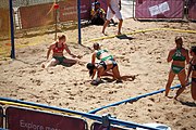 Deutsch: Beachhandball bei den Olympischen Jugendspielen 2018; Tag 4, 10. Oktober 2018; Mädchen, Vorrunde, Gruppe A - Ungarn-Chinese Taipei (Taiwan) 2:0 English: Beach handball at the 2018 Summer Youth Olympics at 10 October 2018 – Girls Preliminary Round Group A‎ – Hungary-Chinese Taipei 2:0