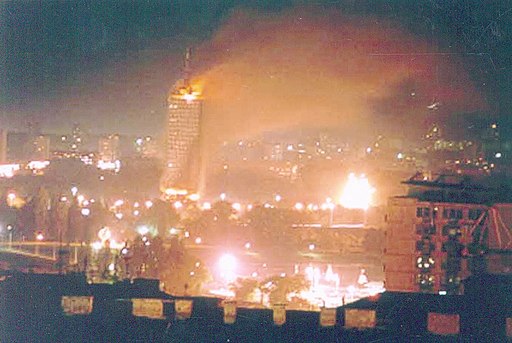 Belgrade durnig NATO bombing of Yugoslavia