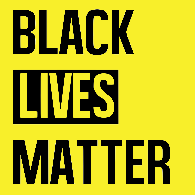 Black Lives Matter Logo (black letters on yellow background)
