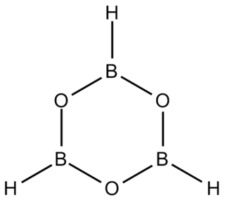 <span class="mw-page-title-main">Boroxine</span> 6-sided cyclic compound of oxygen and boron