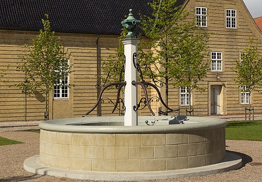 Well and fountain in Christiansfeld, Denmark