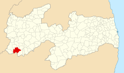 Localização de Santana de Mangueira na Paraíba