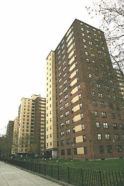 De Samuel J. Tilden Houses, een van de vele sociale woningbouwprojecten van NYCHA in Brownsville