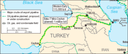 Route of the Baku-Tbilisi-Ceyhan pipeline. Btc pipeline route.png