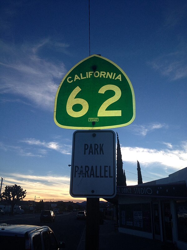 California Route 62 Marker