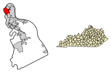 Campbell County Kentucky Incorporated and Unincorporated areas Newport Highlighted 2155884.svg