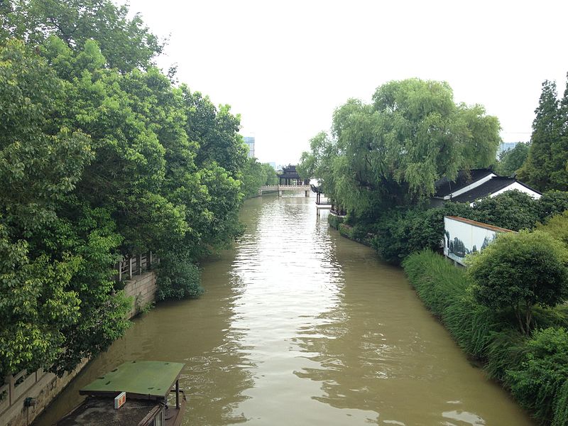 File:Canal from Jiangcunqiao Bridge in Hanshansi Temple.JPG