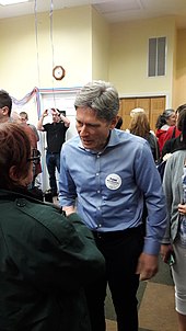 Malinowski at his campaign headquarters in Martinsville, New Jersey Candidate for Congress NJ-7th Tom Malinowski at campaign headquarters speaking with a voter.jpg