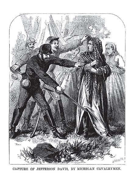 Illustration of the capture of Davis by John Barber and Henry Howe (1865)