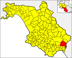 Casaletto Spartano, Salerno Eyaleti içinde