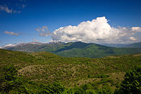 Црна Гора сликана од планината Сминица, Егејска Македонија