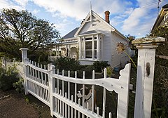 Classic wooden house and fence, Auckland, New Zealand