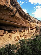 Cliff Palace is the largest cliff dwelling in Mesa Verde National Park. Cliff Palace.JPG