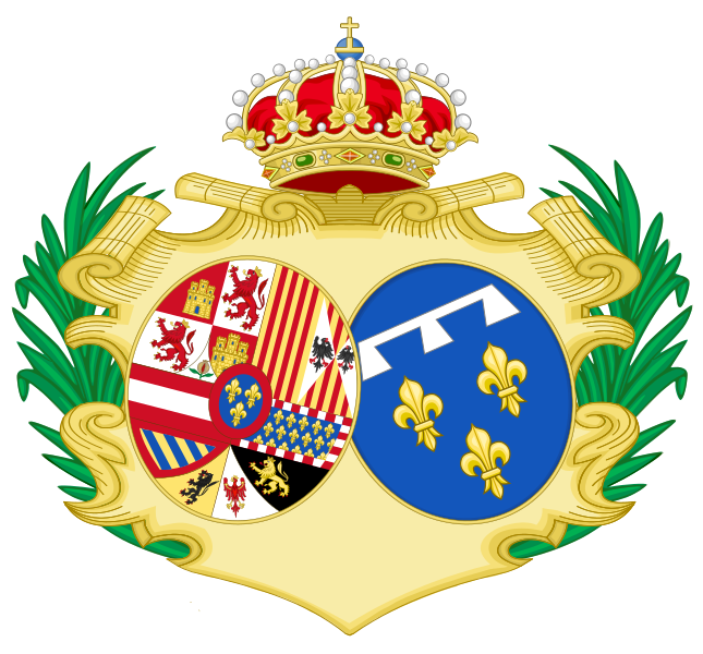 File:Coat of Arms of Louise Élisabeth d'Orléans, as Queen Consort of Spain.svg