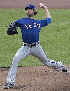 Cole Hamels signed Texas Rangers blue sewn on MLB Majestic jersey