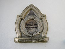 Commemorative plaque installed in 1893. Commemorative plaque - geograph.org.uk - 1766822.jpg