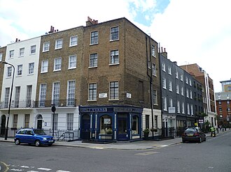 The corner of Conway Street and Warren Street in 2015. Conway Street - Warren Street corner London.JPG